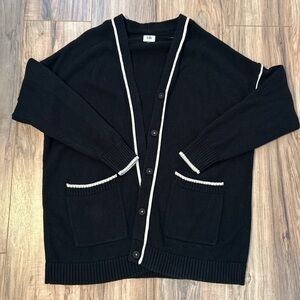 Preppy Academia Capsule Cardigan Size Large Black Dark Feminine Business Casual